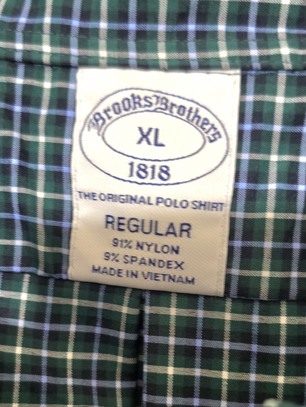 Brooks Brothers Shirt Mens Size XL Blue Green Plaid Nylon Stretch Button Up NWT. - Picture 4 of 16